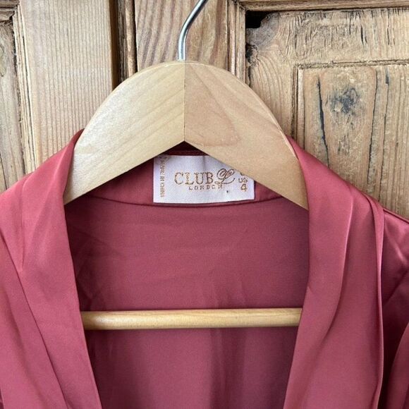 Club L London US 4 / UK 8 Satin Wrap Dress Red / Orange / Coral - Picture 3 of 11